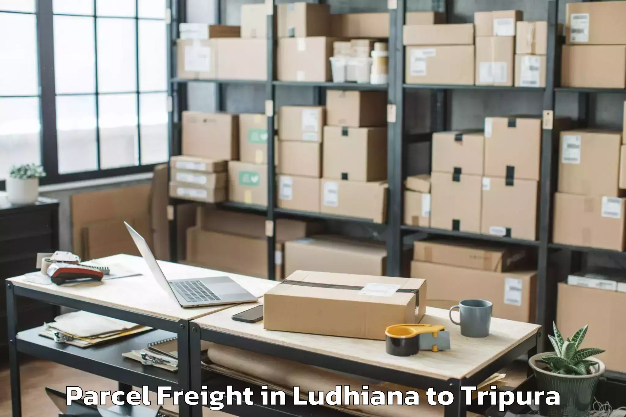 Reliable Ludhiana to Khowai Airport Ixn Parcel Freight